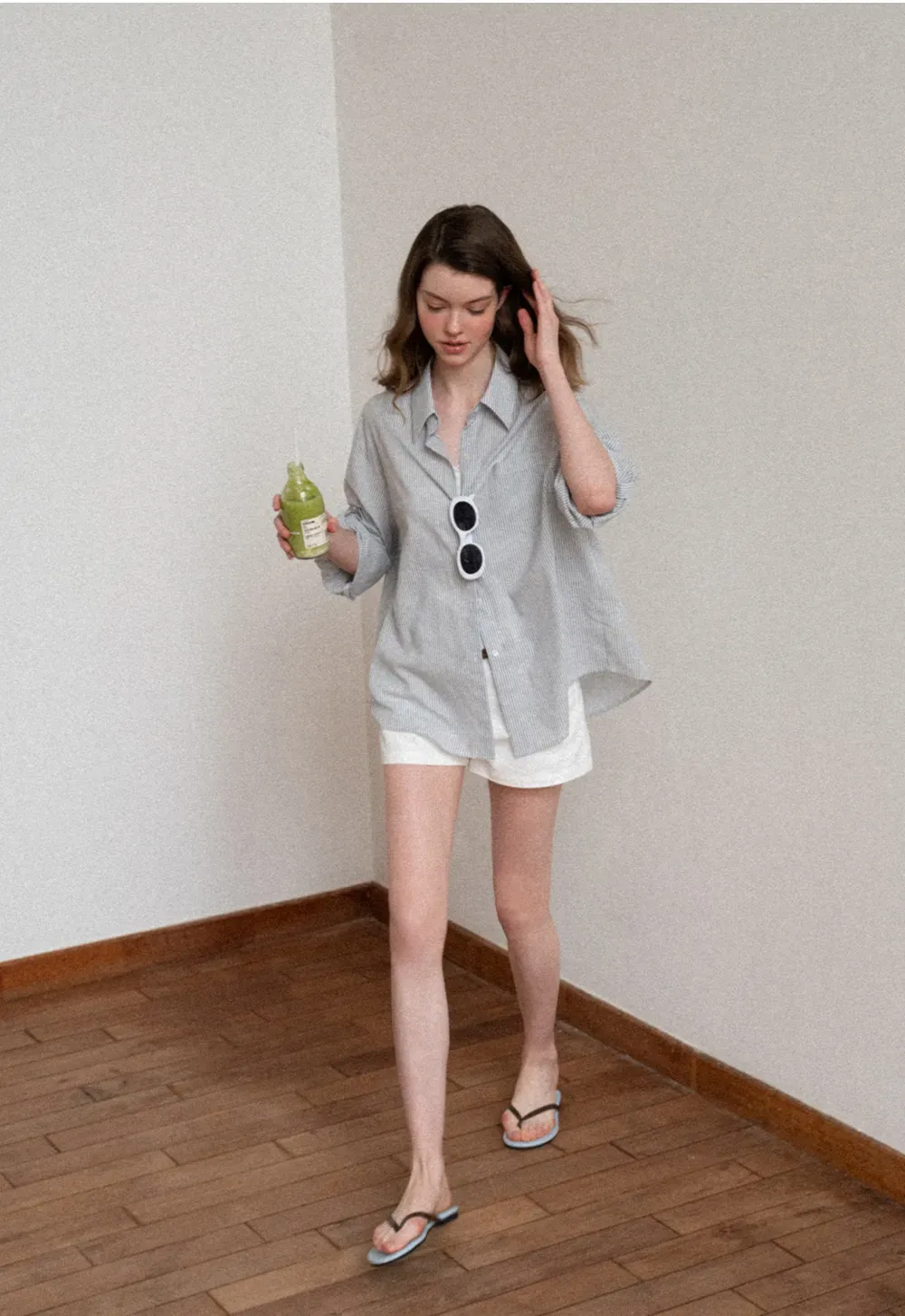 Oversized Striped Button Down Shirt