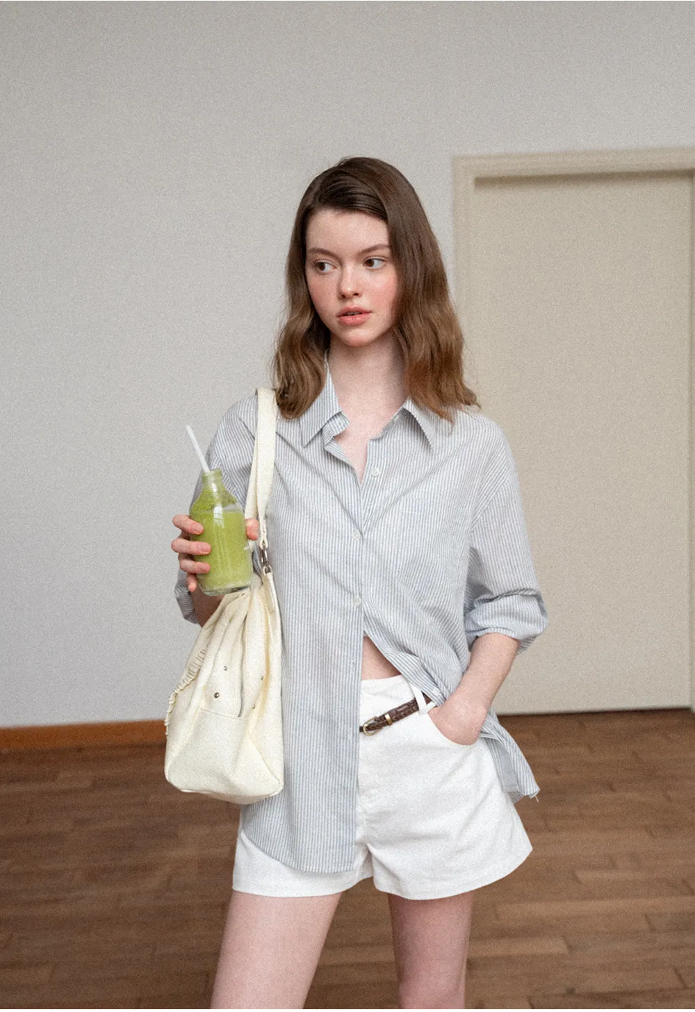 Oversized Striped Button Down Shirt