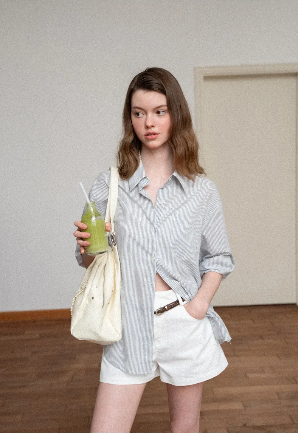 Oversized Striped Button Down Shirt