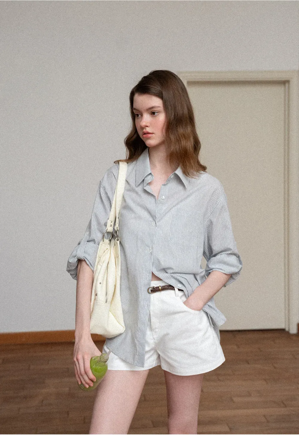 Oversized Striped Button Down Shirt