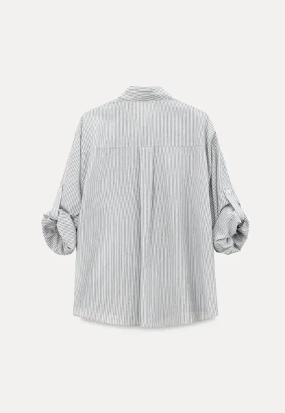 Oversized Striped Button Down Shirt