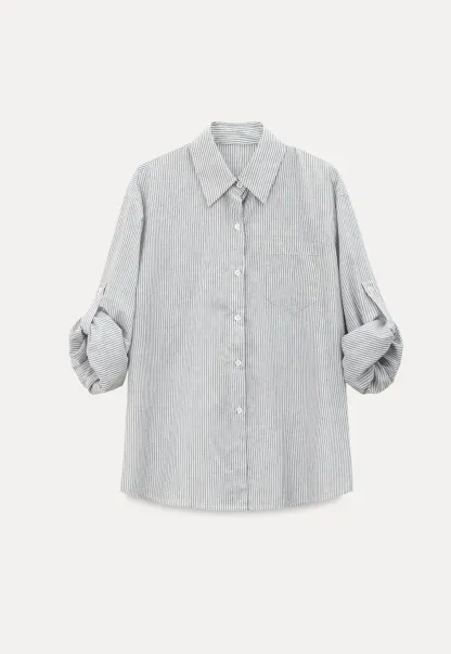 Oversized Striped Button Down Shirt