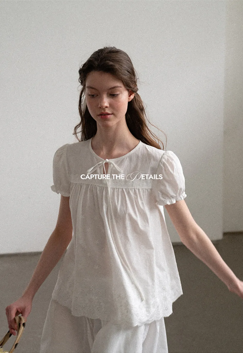 Lace Trim Puff Sleeve Blouse