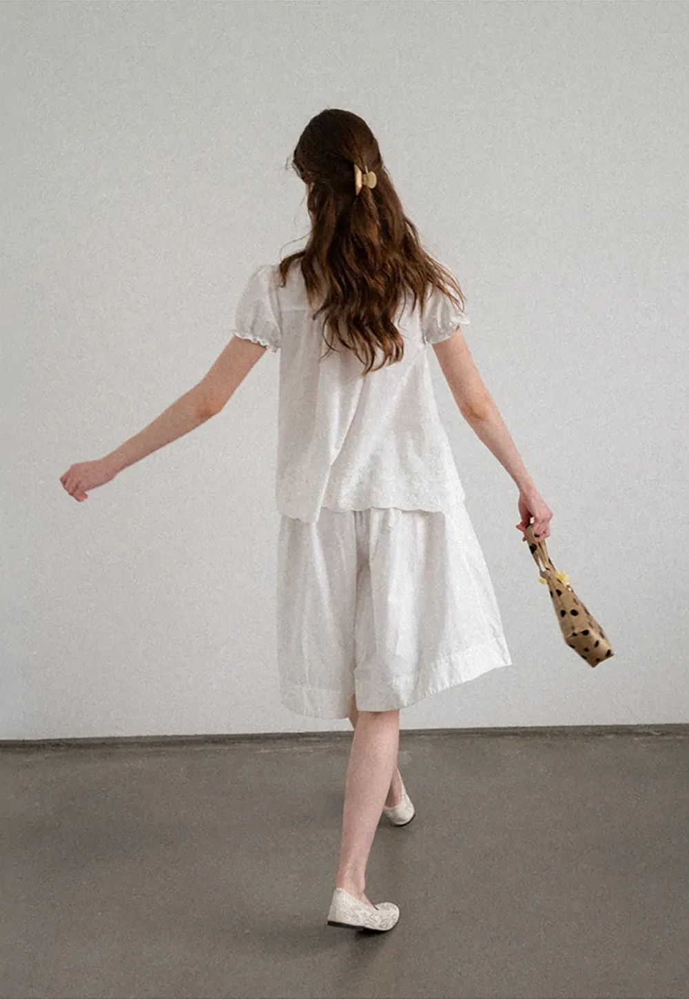 Lace Trim Puff Sleeve Blouse