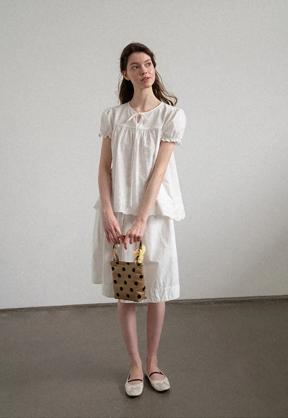 Lace Trim Puff Sleeve Blouse