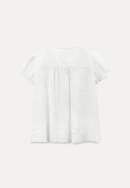 Lace Trim Puff Sleeve Blouse