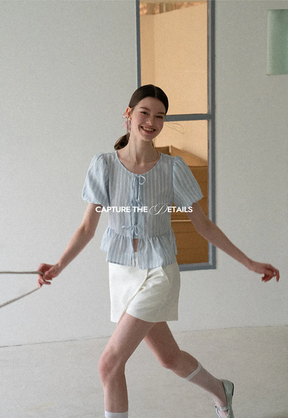 Puff Sleeve Ruched Front Shirt