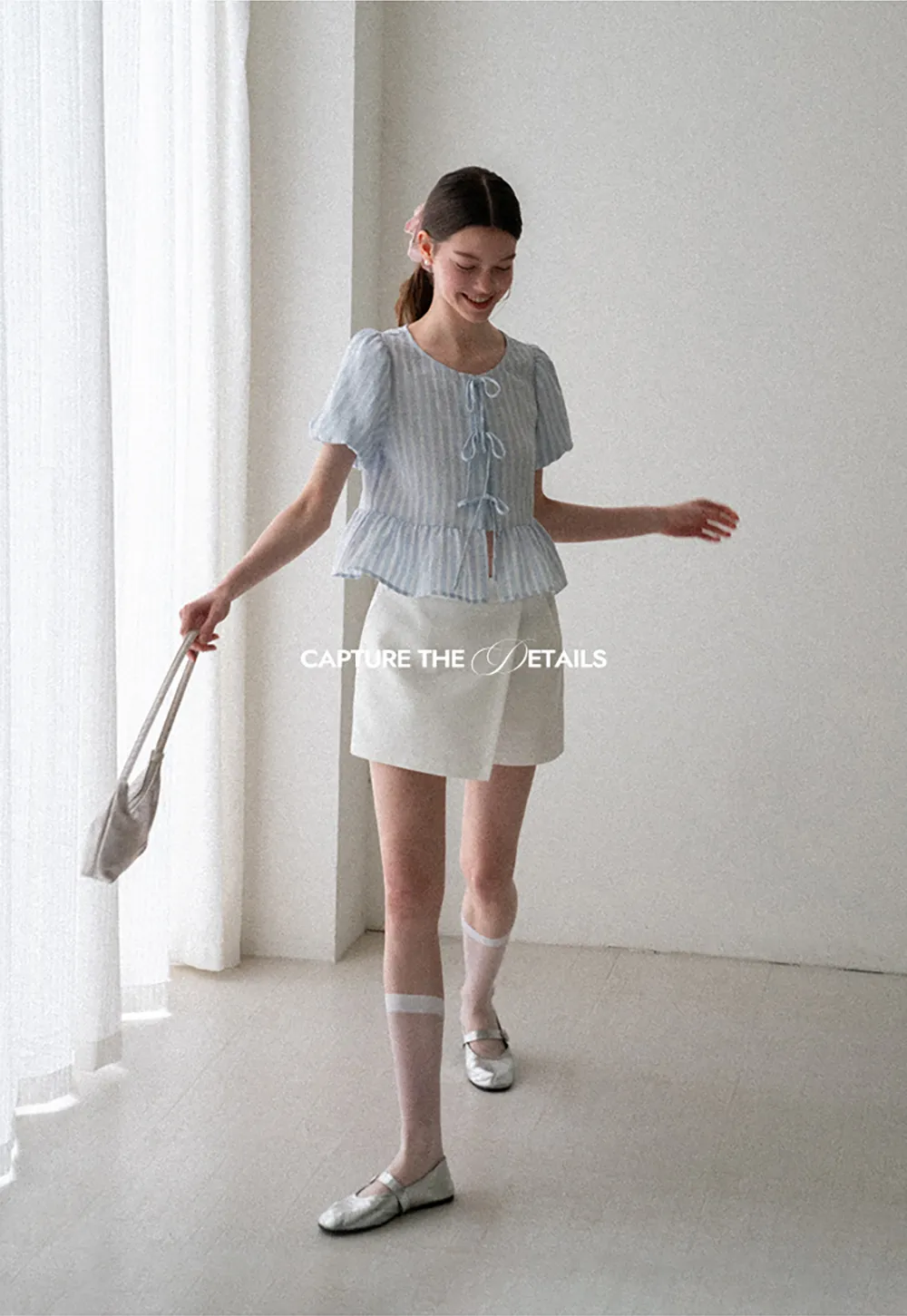 Puff Sleeve Ruched Front Shirt