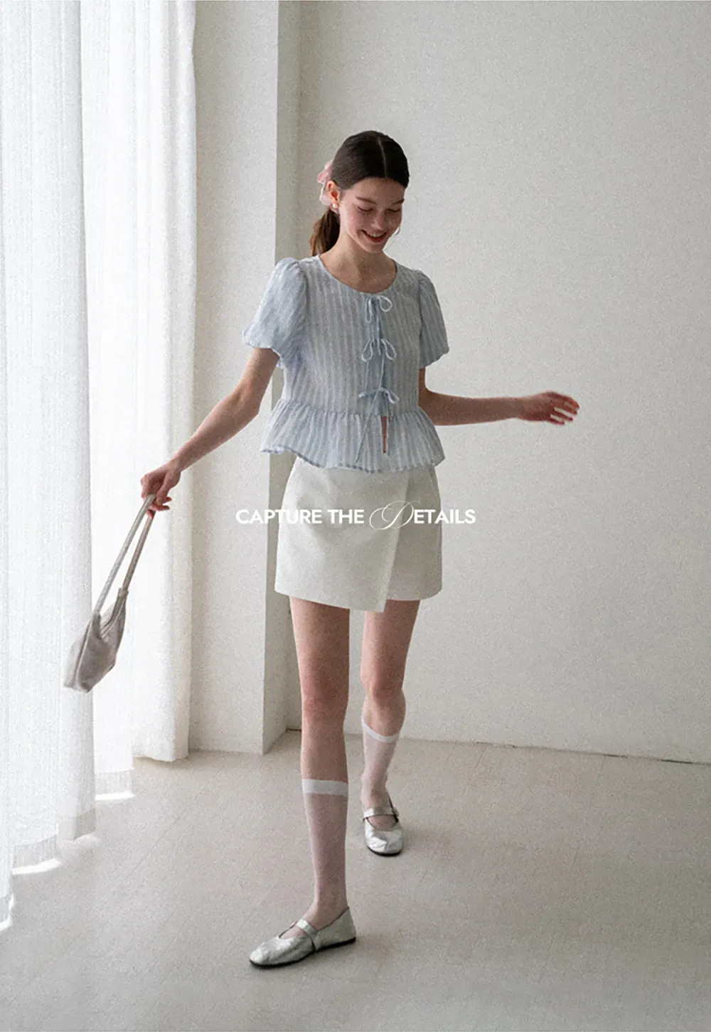 Puff Sleeve Ruched Front Shirt