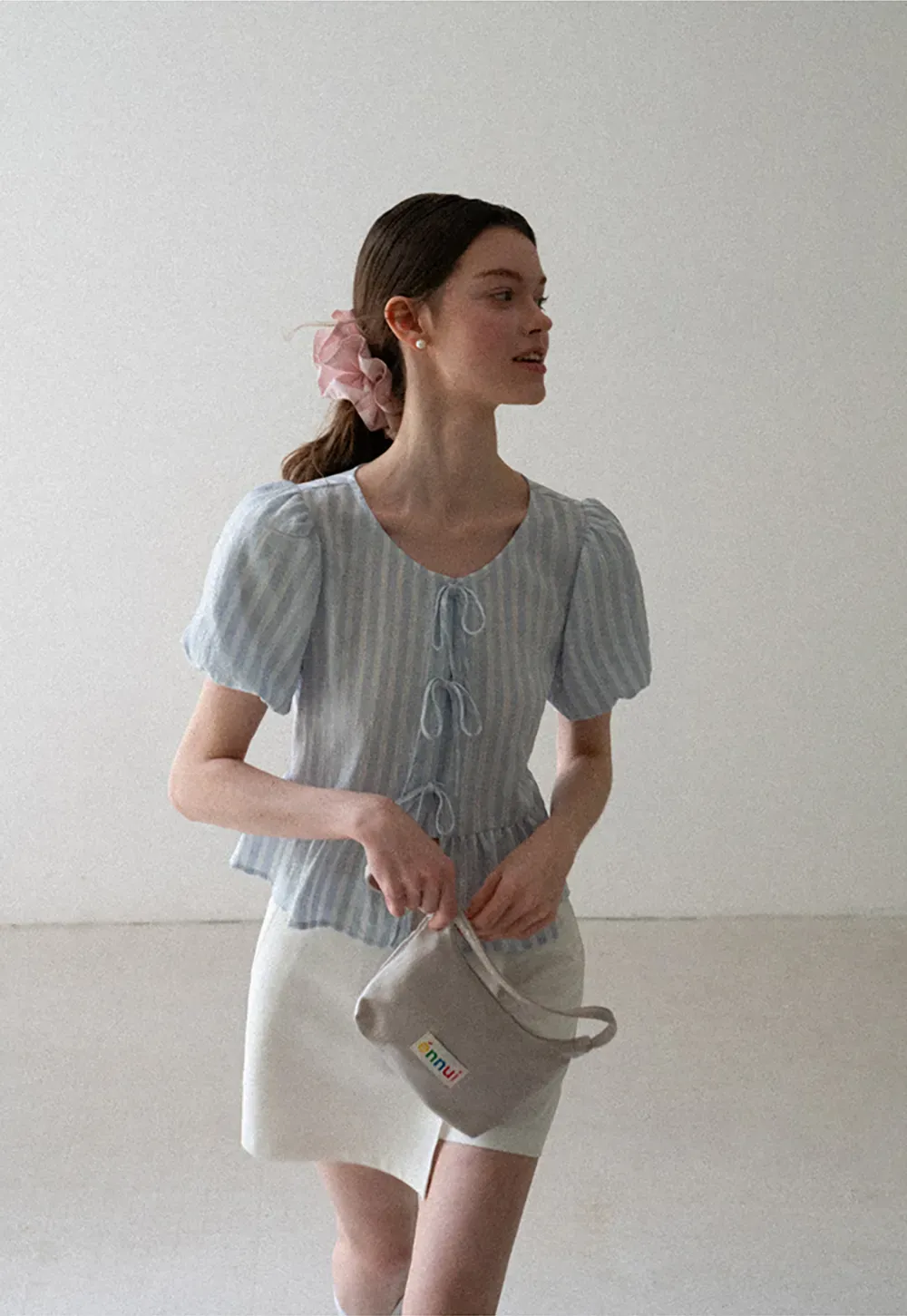 Puff Sleeve Ruched Front Shirt