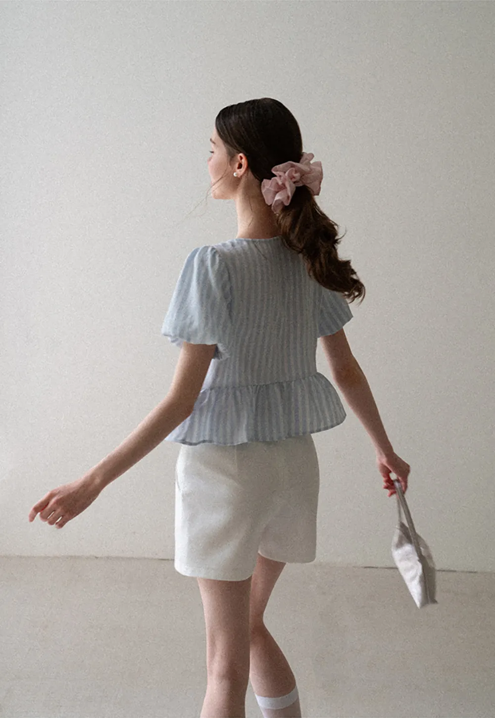 Puff Sleeve Ruched Front Shirt