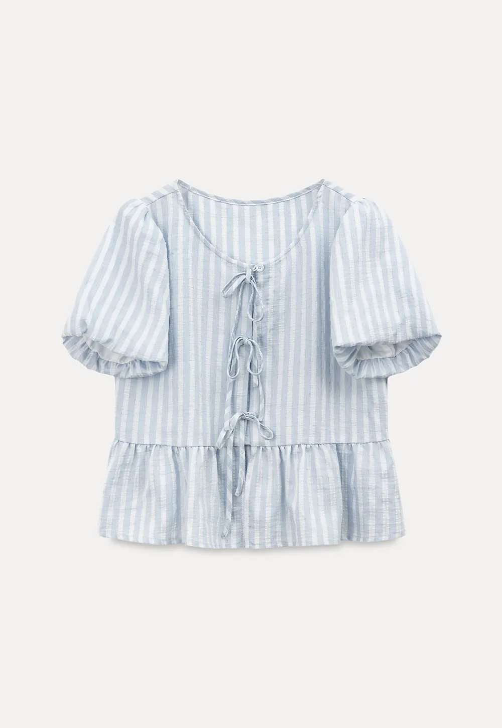 Puff Sleeve Ruched Front Shirt