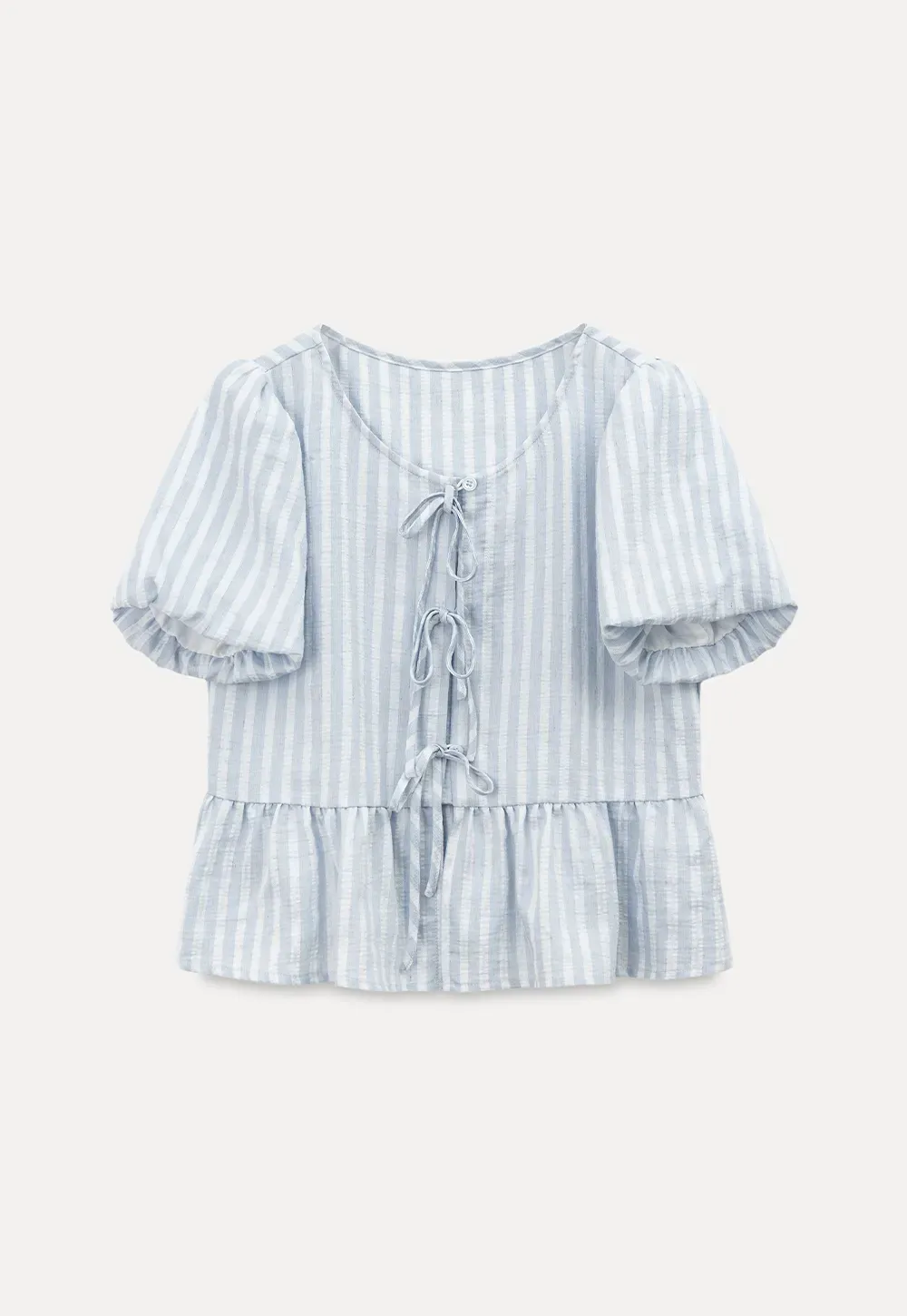 Puff Sleeve Ruched Front Shirt