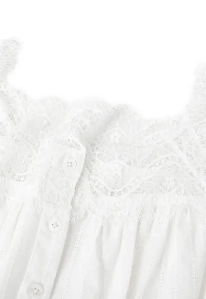 Lace Trim Puff Sleeve Top With Drawstring Waist Shorts Set