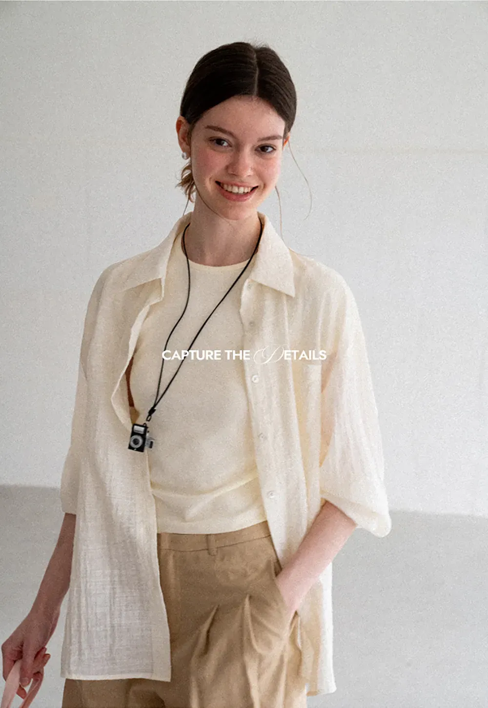 Lace Trim Collar Oversized Shirt