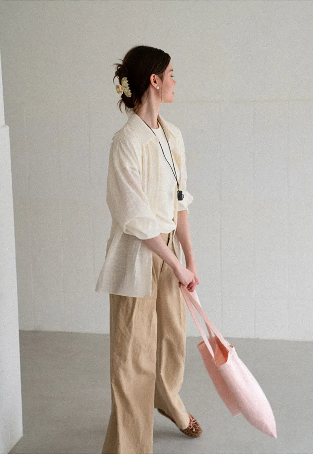 Lace Trim Collar Oversized Shirt