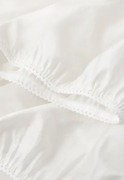 Short Sleeve Button Up Shirt with Collar and Puffed Sleeves