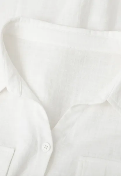 Cuffed Sleeve Button Down Shirt with Chest Pockets