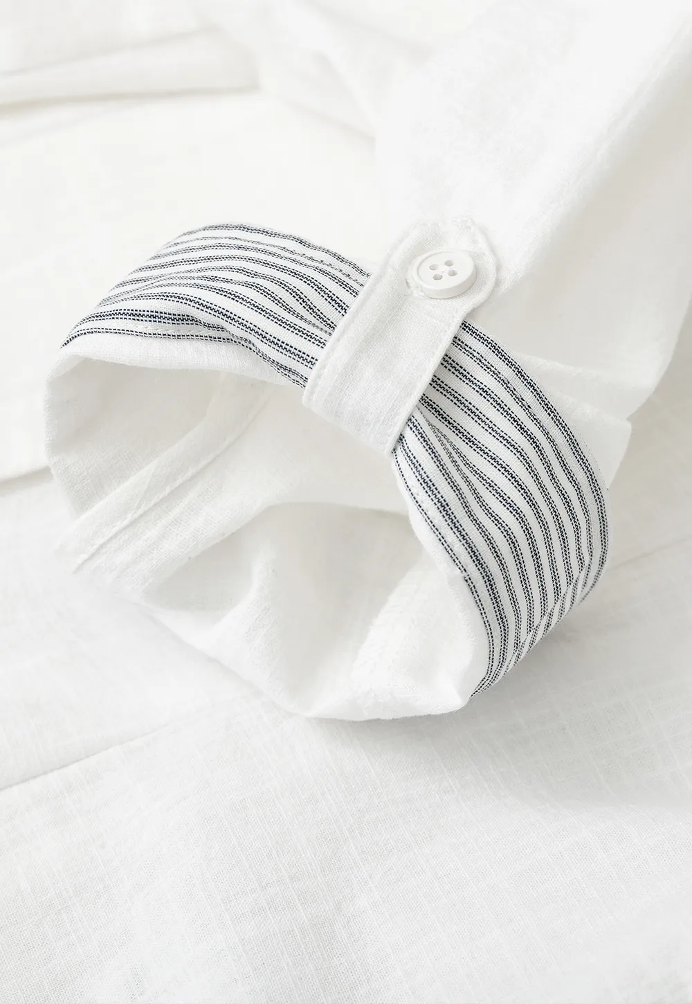 Cuffed Sleeve Button Down Shirt with Chest Pockets