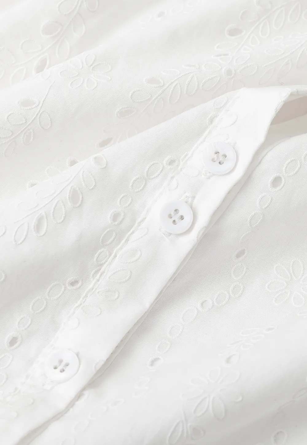 Eyelet Lace Peter Pan Collar Short Sleeve Shirt