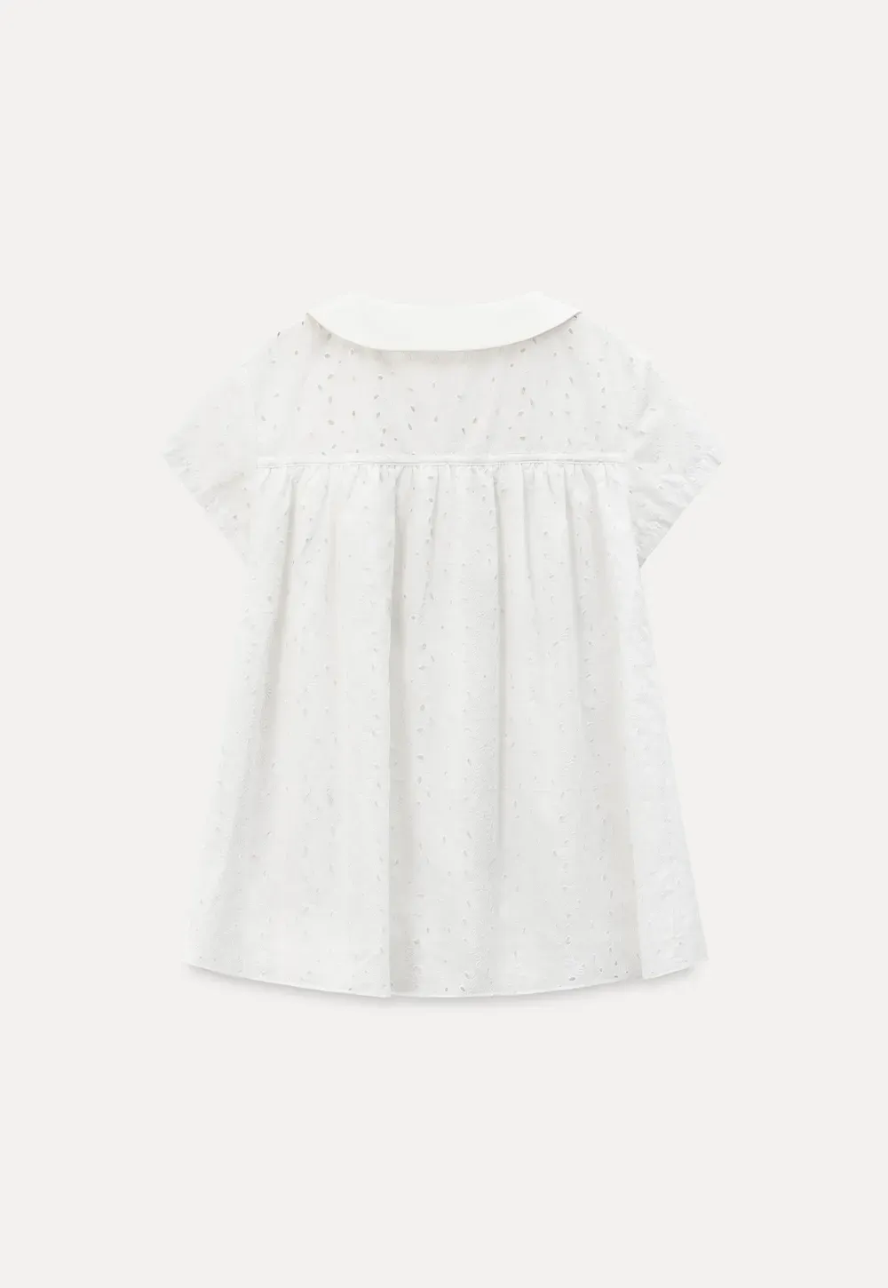 Eyelet Lace Peter Pan Collar Short Sleeve Shirt