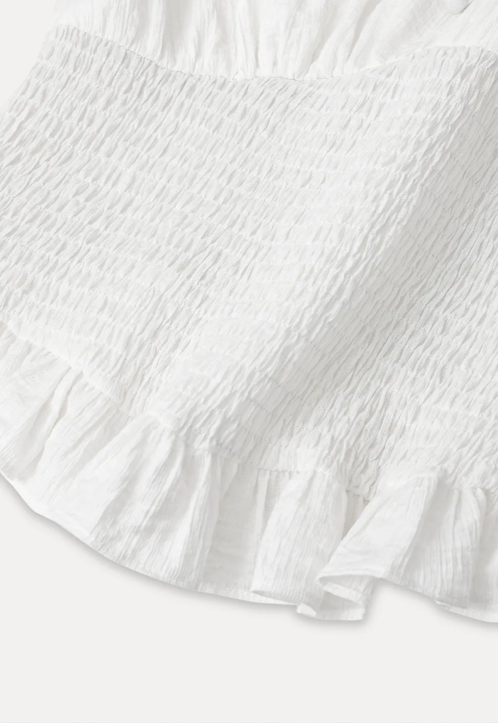 Ruffled Collar Short Sleeve Shirt with Tie Front Detail