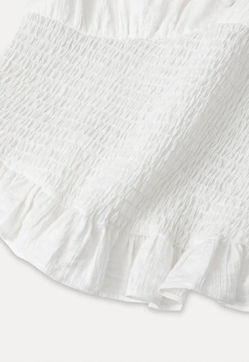Ruffled Collar Short Sleeve Shirt with Tie Front Detail