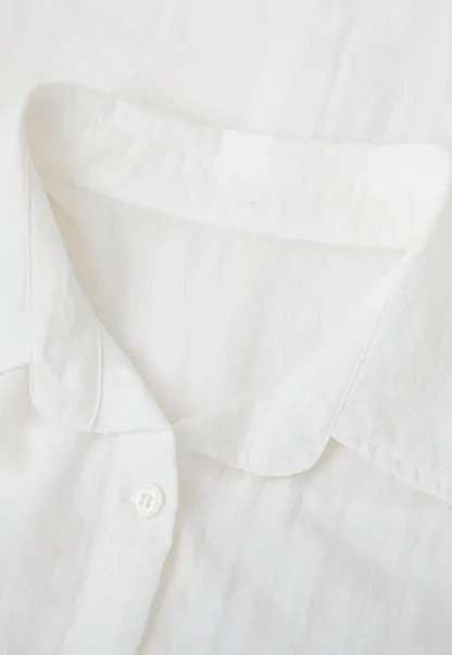 Short Sleeve Button Down Shirt with Braided Belt Detail