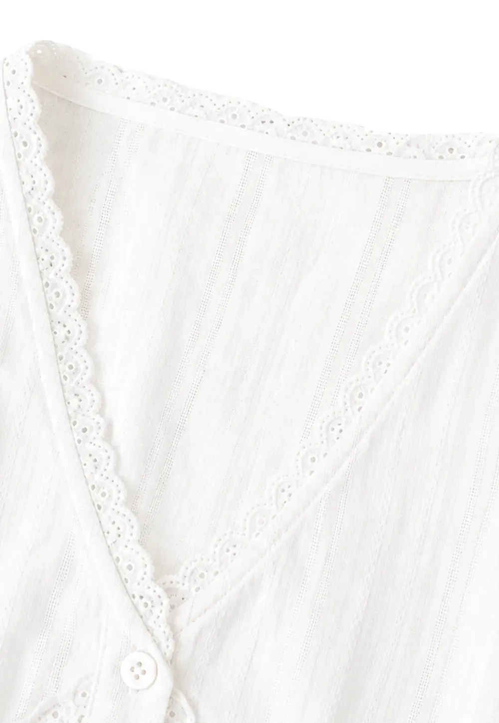 Lace Trim V Neck Sleeveless Shirt
