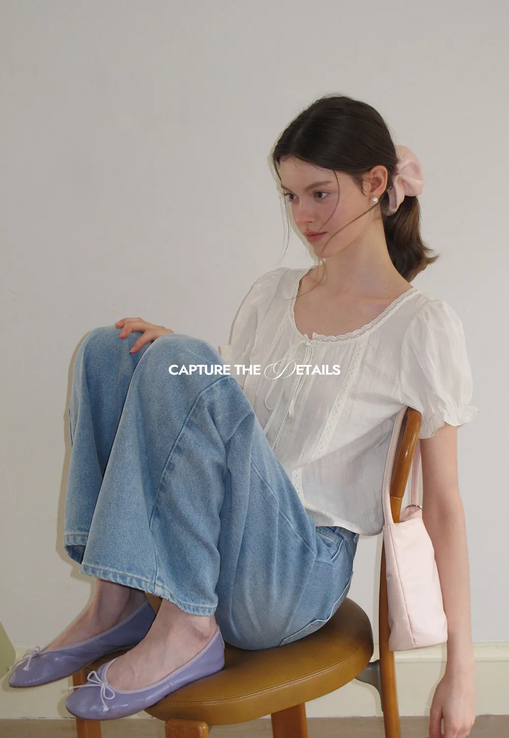 Puff Sleeve Ruffled Hem Shirt