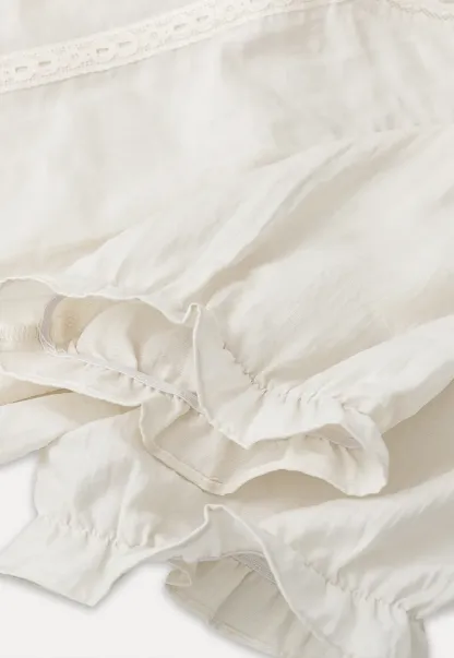 Puff Sleeve Ruffled Hem Shirt