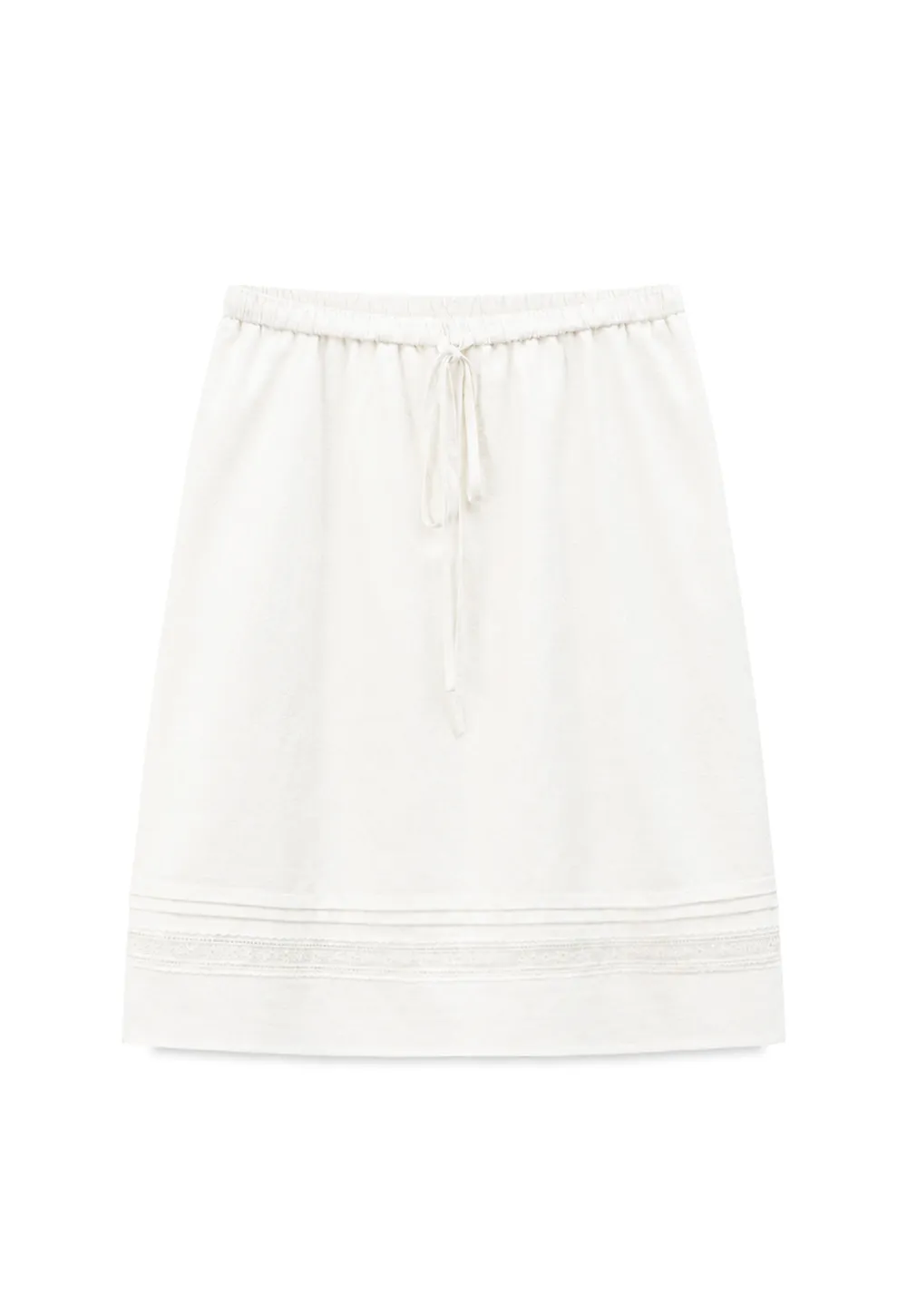 Pleated Collar Short Sleeve Shirt And High Waist Drawstring Skirt Set