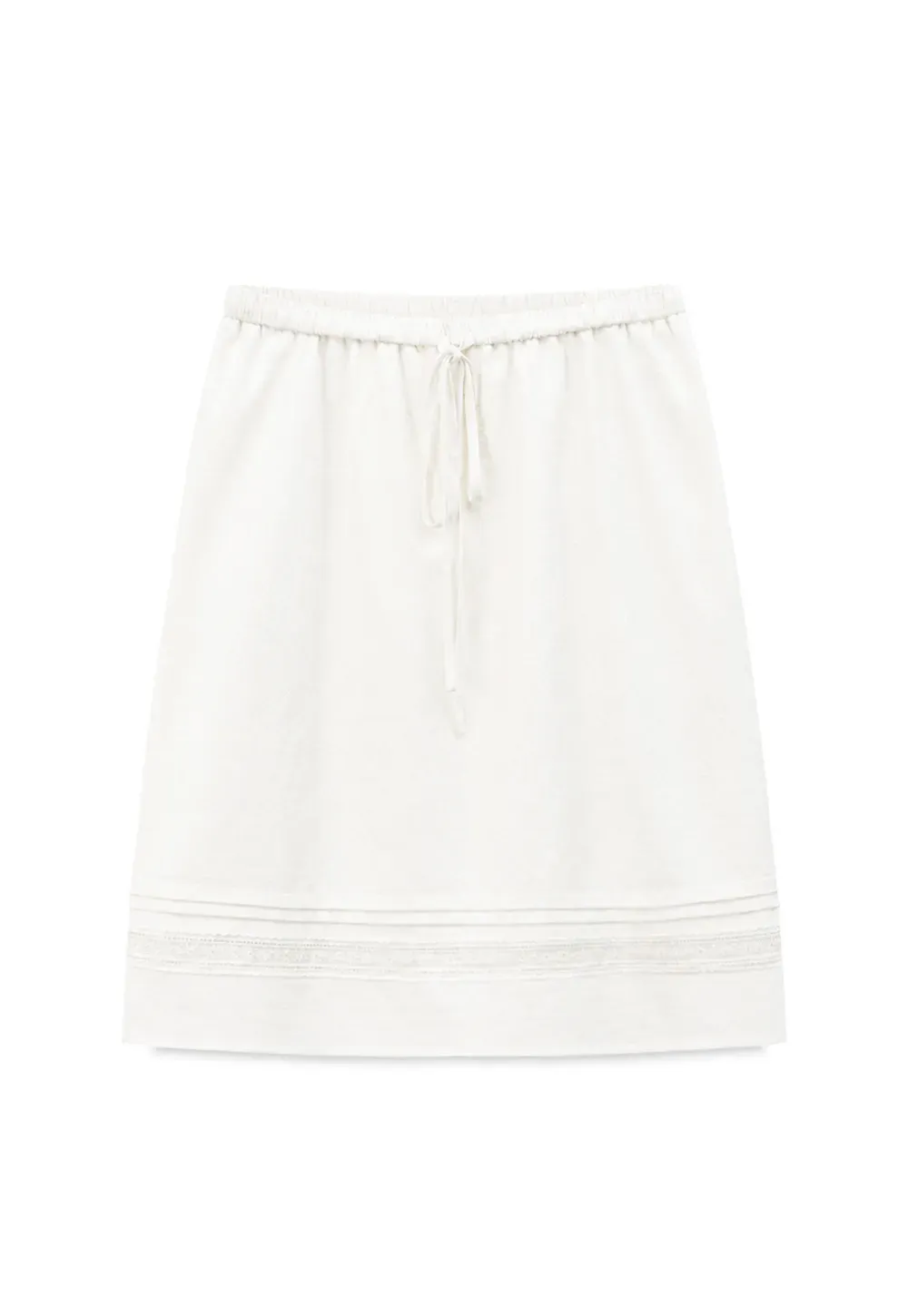 Pleated Collar Short Sleeve Shirt And High Waist Drawstring Skirt Set