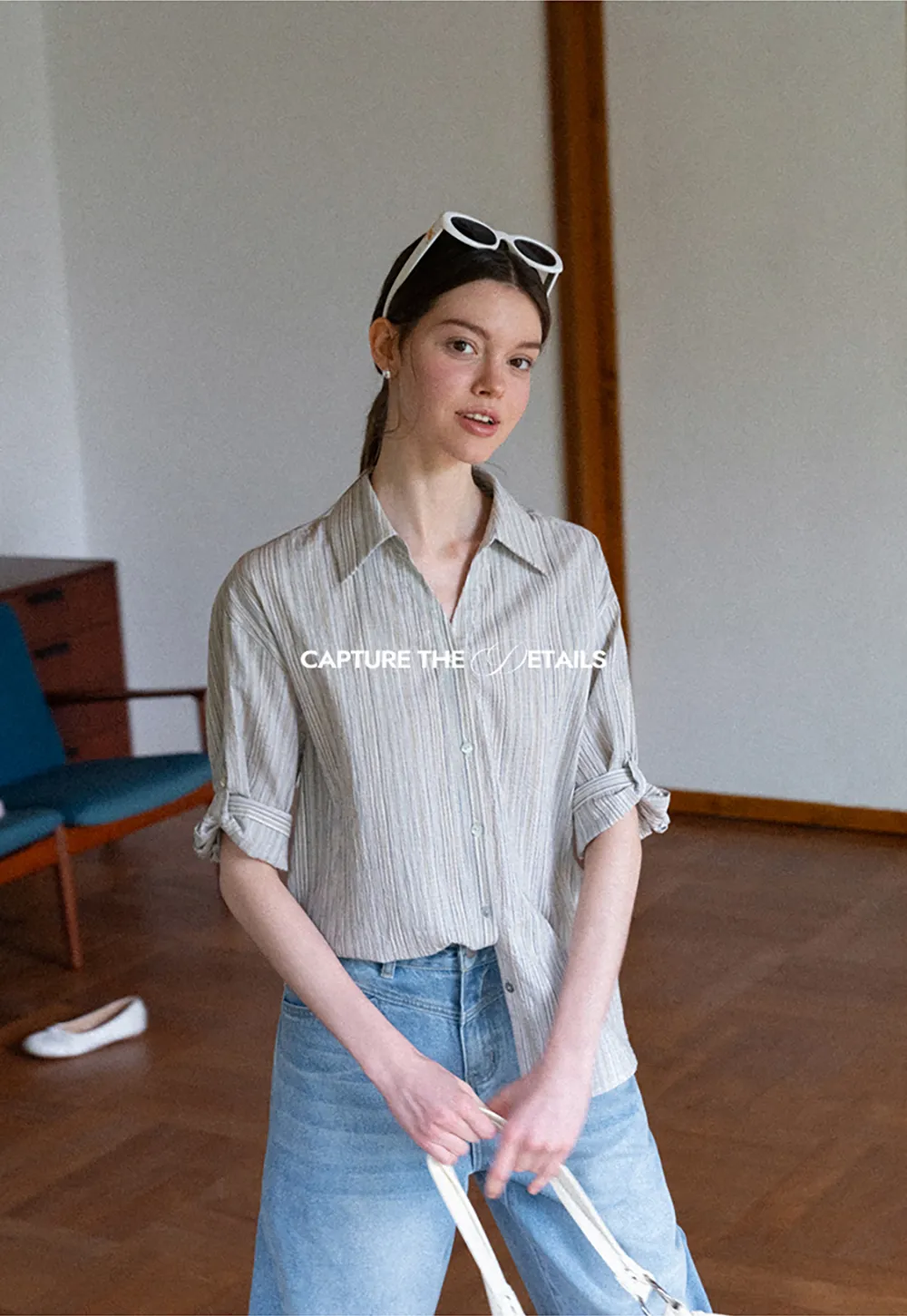 Striped Relaxed Fit Button Down Shirt