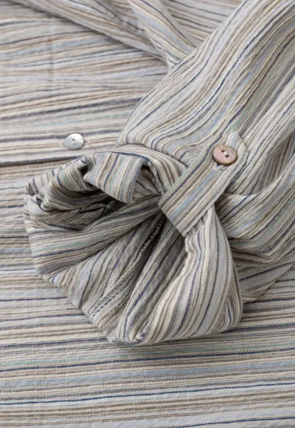 Striped Relaxed Fit Button Down Shirt