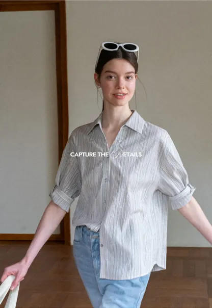 Striped Relaxed Fit Button Down Shirt
