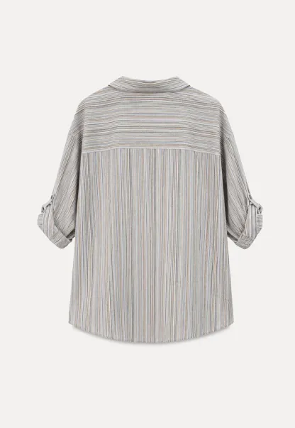 Striped Relaxed Fit Button Down Shirt