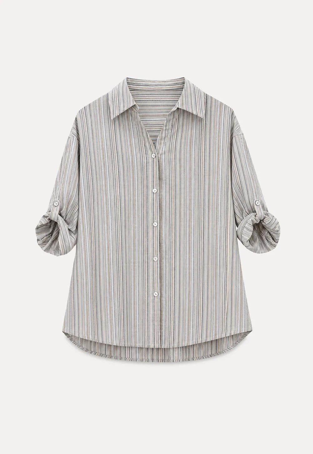 Striped Relaxed Fit Button Down Shirt