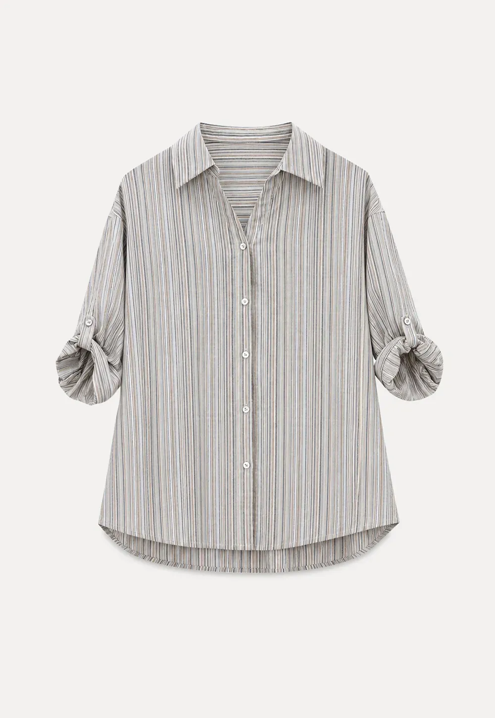 Striped Relaxed Fit Button Down Shirt