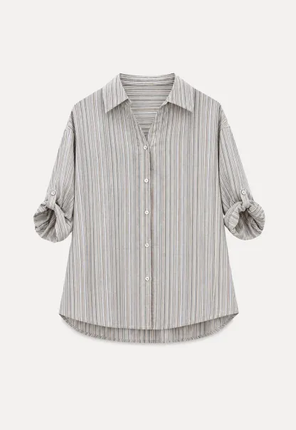 Striped Relaxed Fit Button Down Shirt