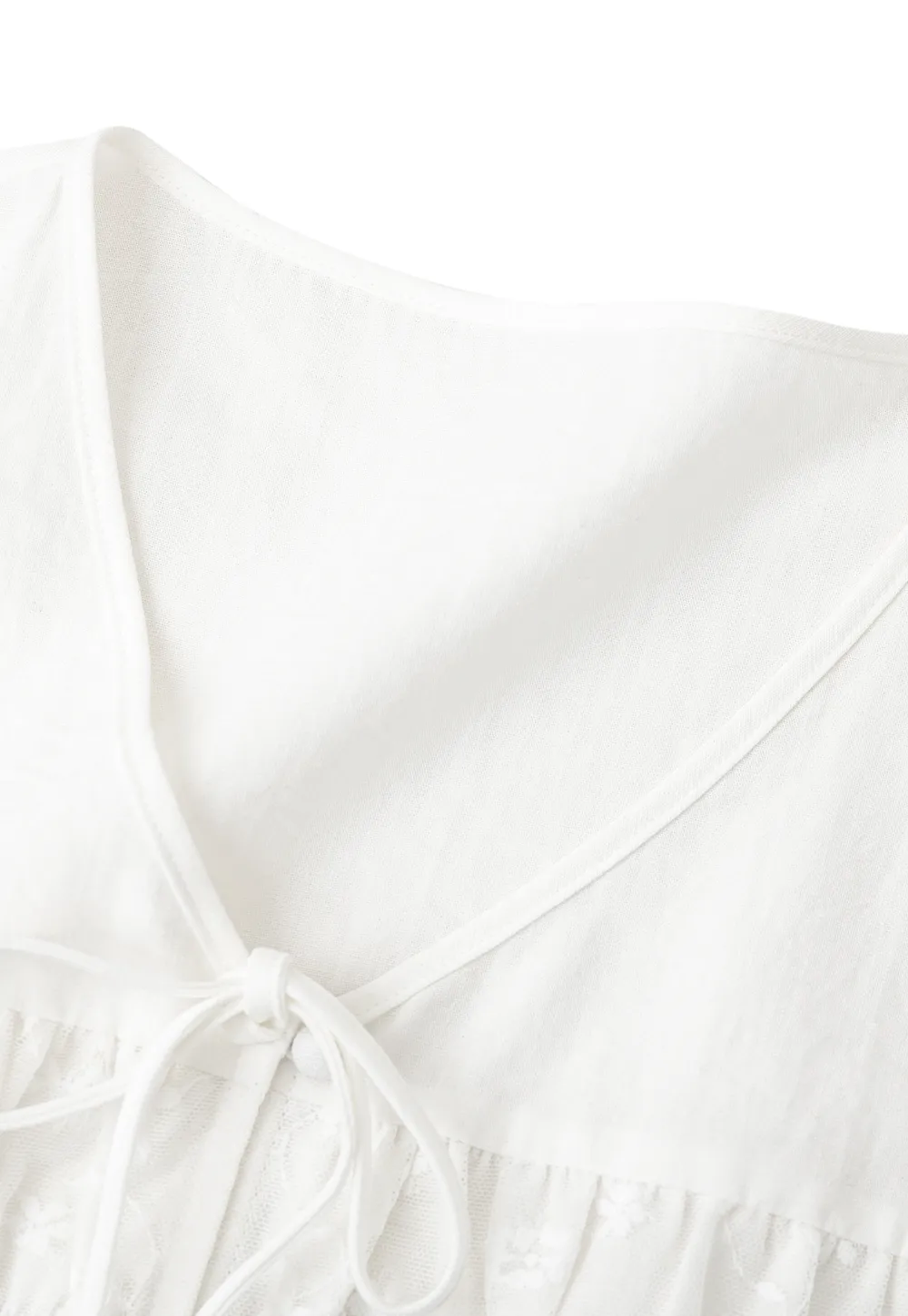 V Neck Drawstring Detail Short Sleeve Shirt