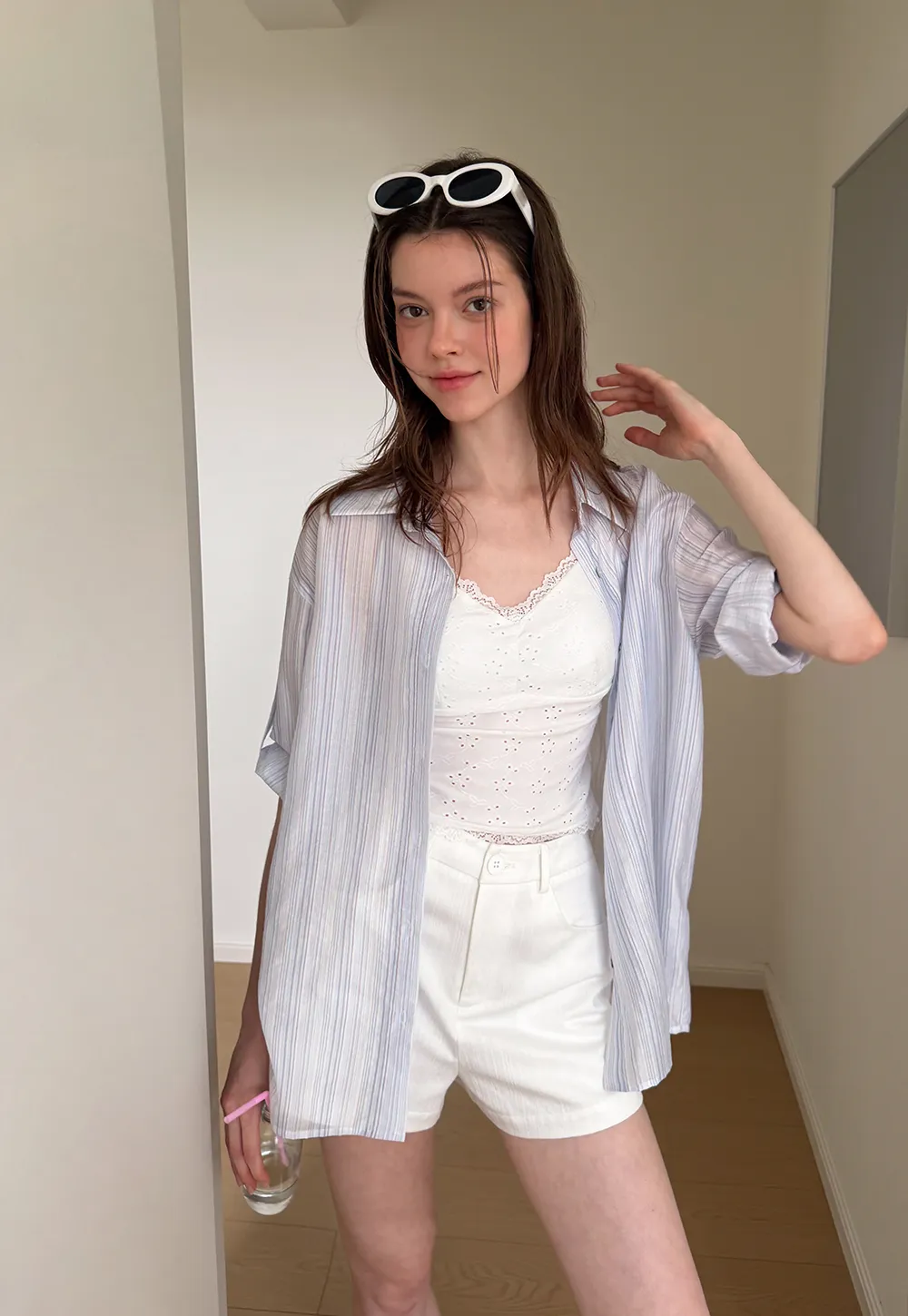 Oversized Striped Button Down Shirt