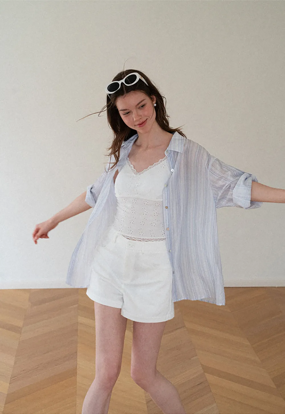 Oversized Striped Button Down Shirt