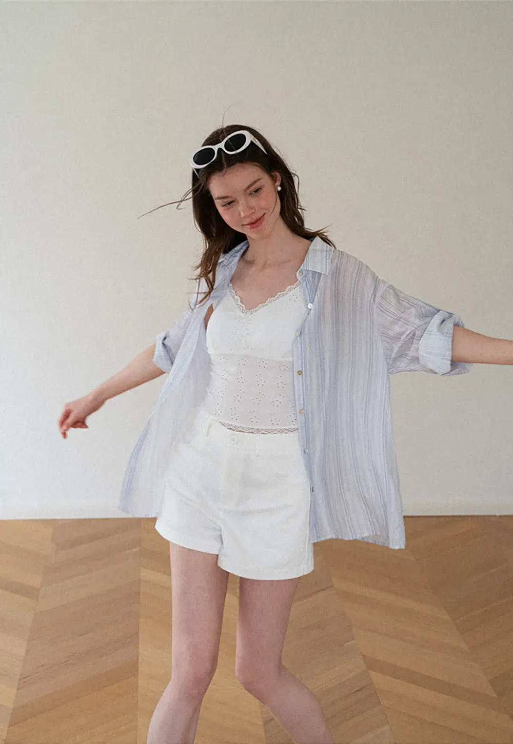 Oversized Striped Button Down Shirt