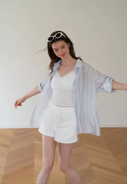 Oversized Striped Button Down Shirt