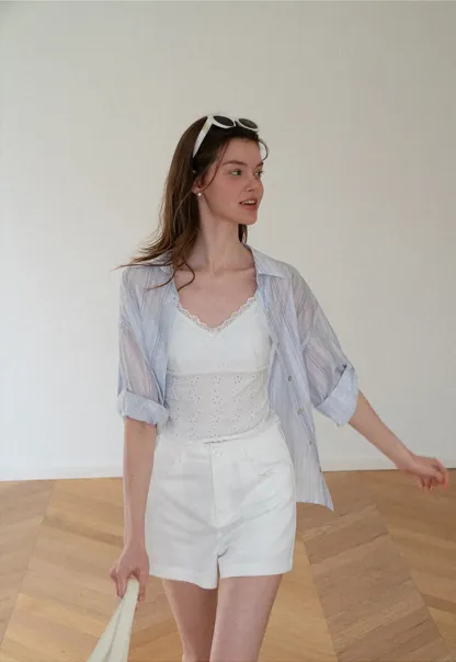 Oversized Striped Button Down Shirt