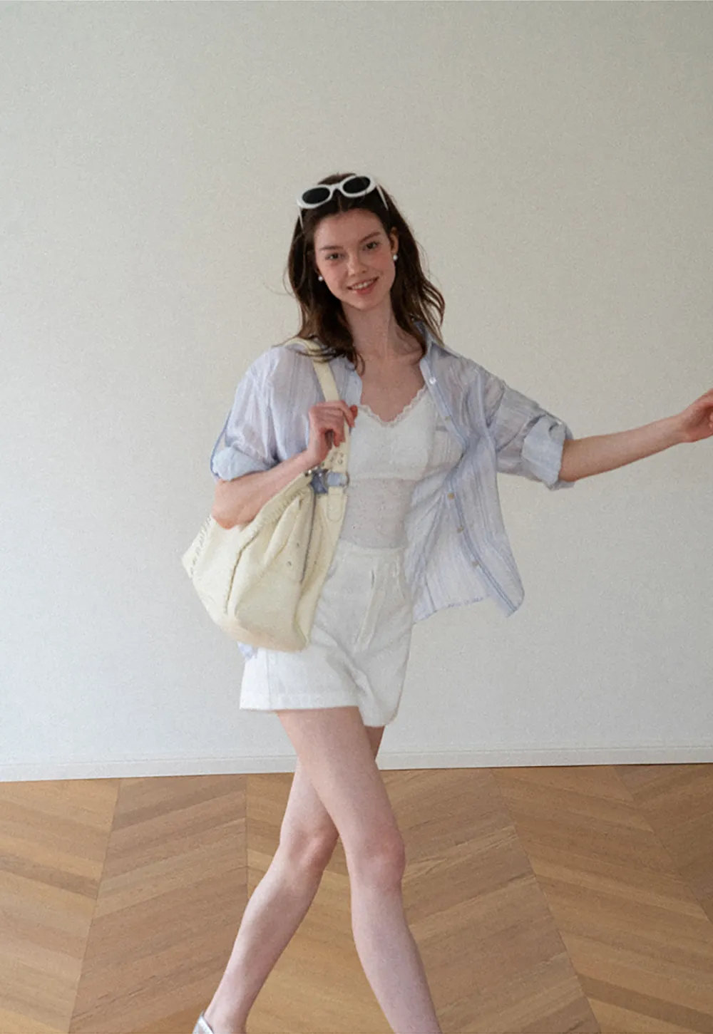 Oversized Striped Button Down Shirt