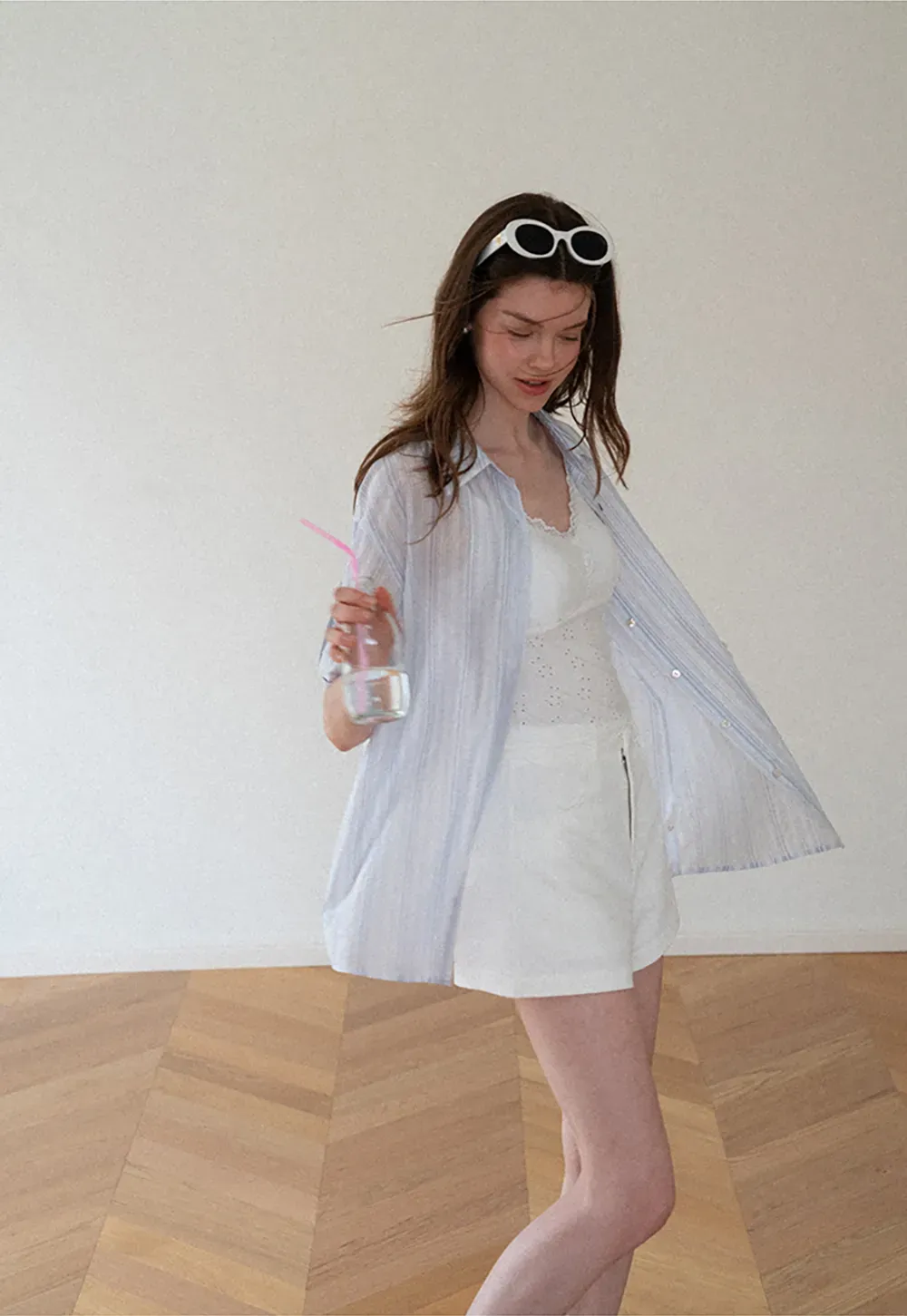 Oversized Striped Button Down Shirt