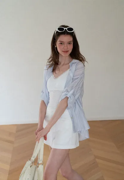 Oversized Striped Button Down Shirt