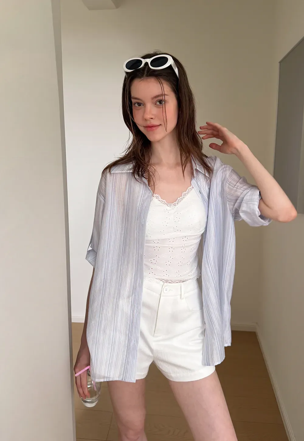 Oversized Striped Button Down Shirt